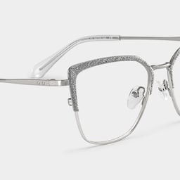 Javier Rectangle Silver Glasses4