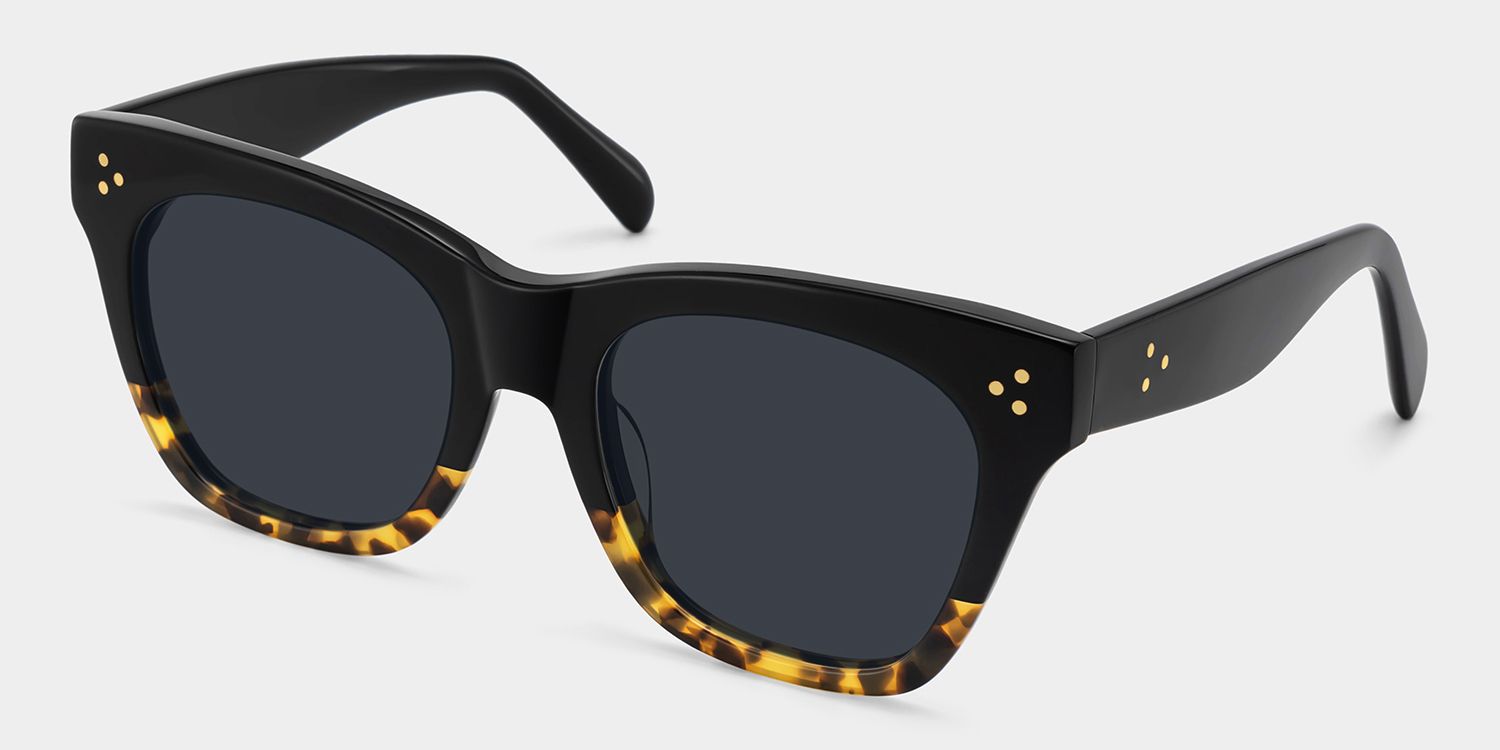 Tandy Rectangle Sunglasses with Tortoise Frames2