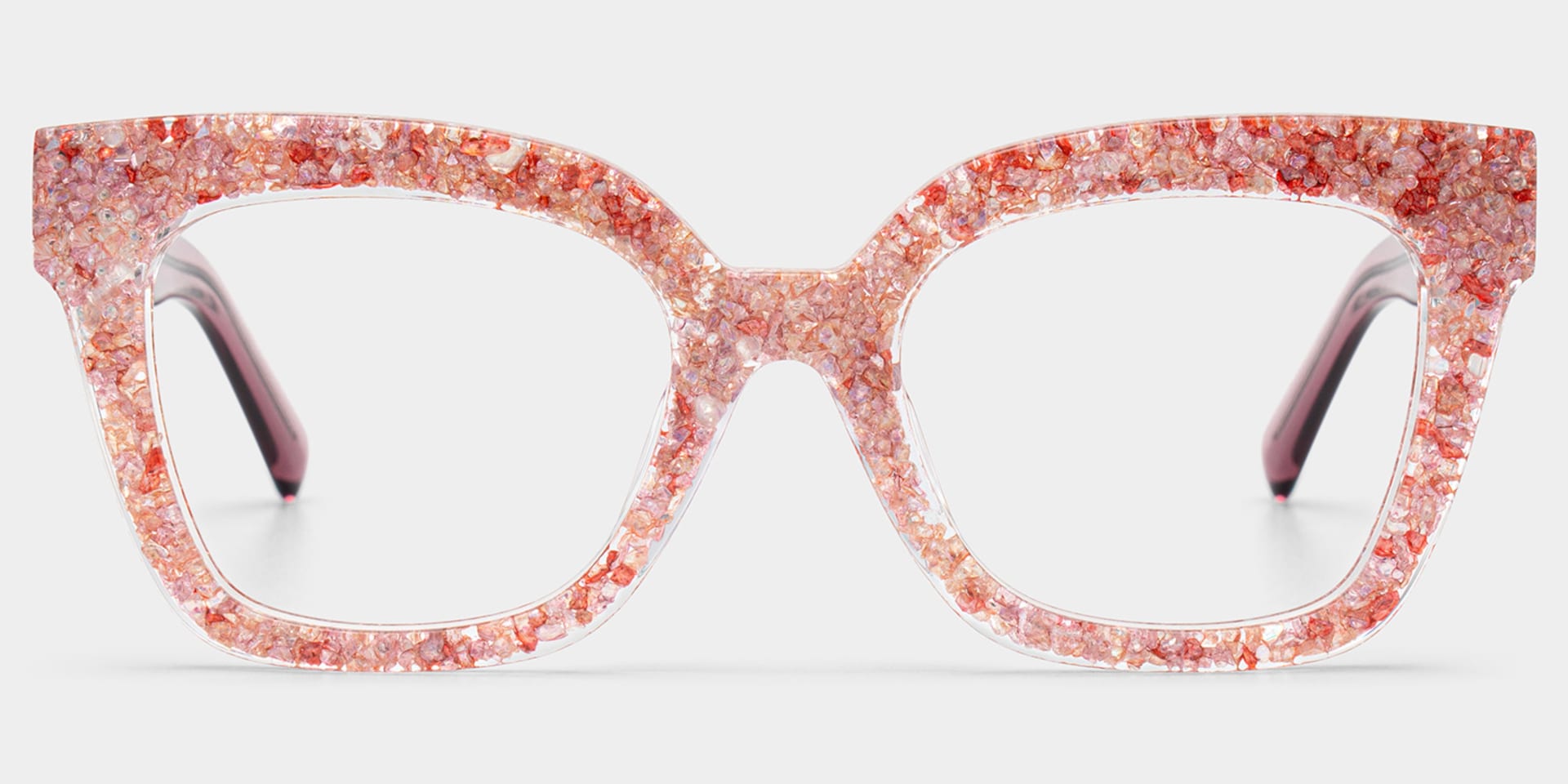 Renata Square Pink Glitter Glasses Frames for Women | ZEELOOL2