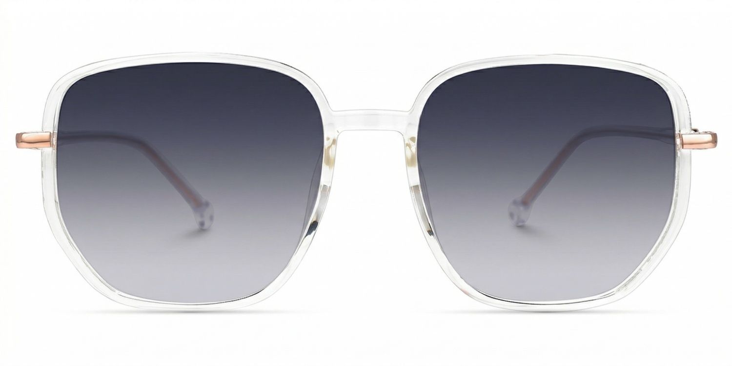Joana Geometric Style Clear Frame Sunglasses | ZEELOOL0