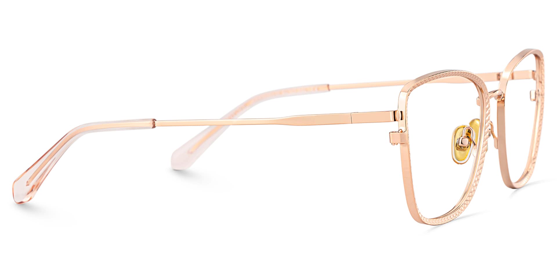 Ronan Eyeglasses in Rectangle Rose Gold Frame | Zeelool3