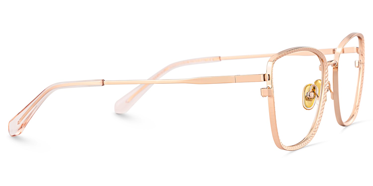 Ronan Rectangle Rose Gold Glasses3