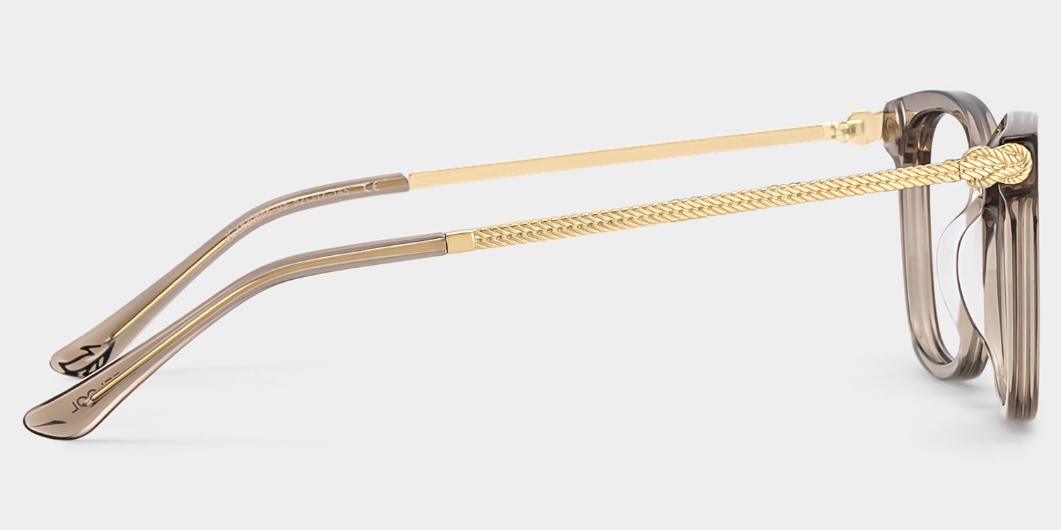 Vibert Brown Rectangle Mixed Frame Glasses for Women | ZEELOOL4