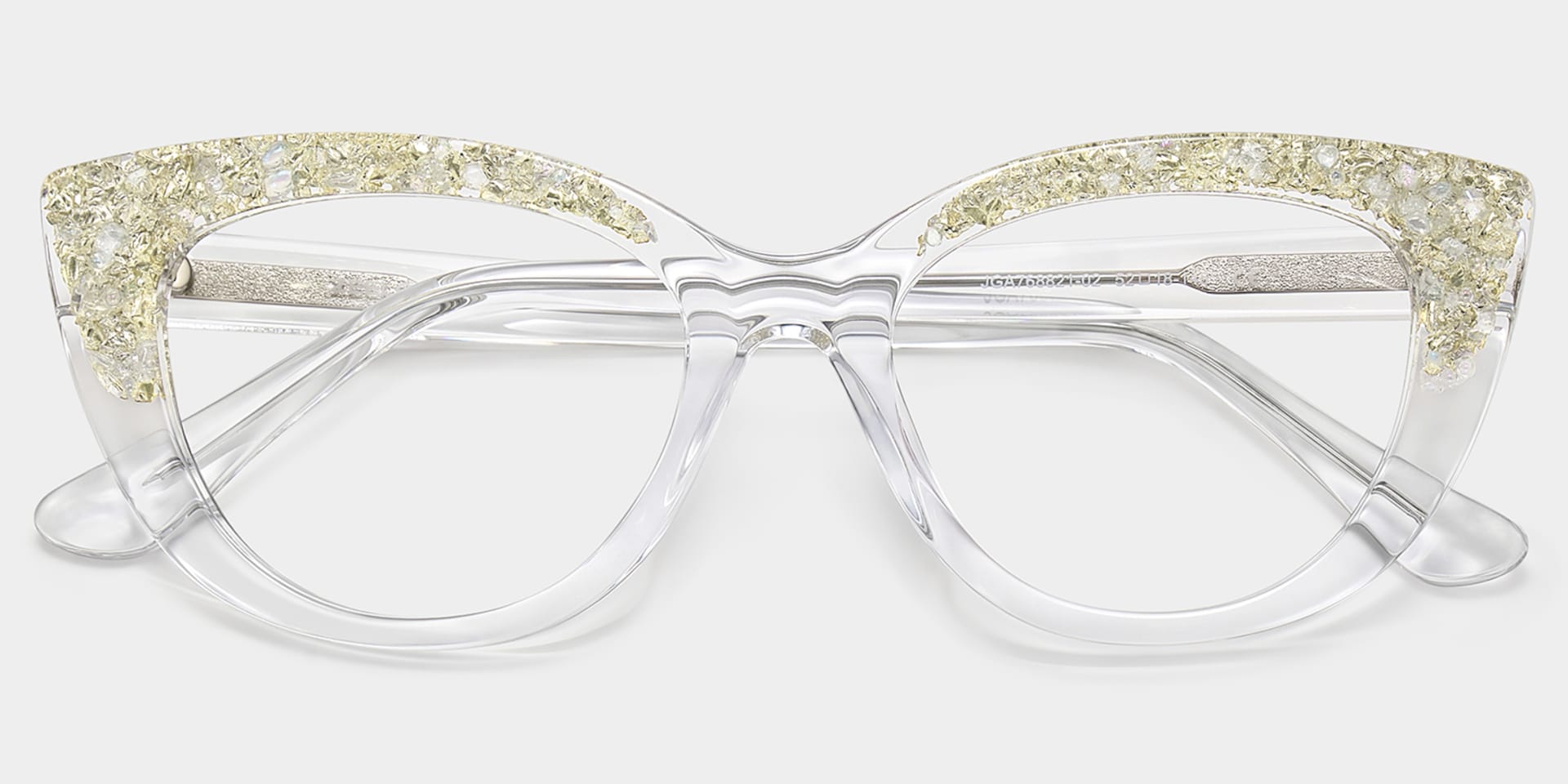 Elora Cat-eye Clear Glitter Glasses Frames Covere with Diamonds | ZEELOOL4