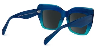 Charmaine Cat Eye Blue-Green Glasses3