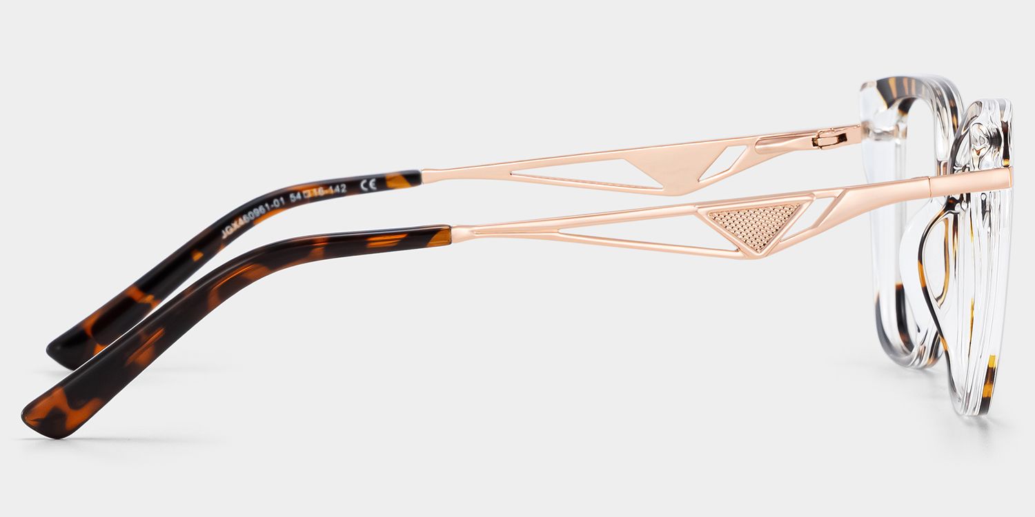 Margret Cat Eye Tortoise Mixed Frame Glasses | ZEELOOL