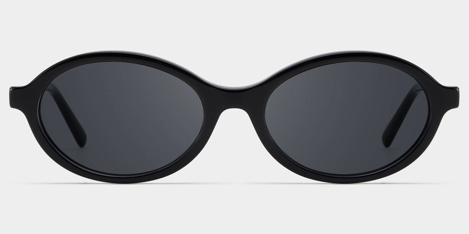 Everly Oval Black Prescription Sunglasses | ZEELOOL
