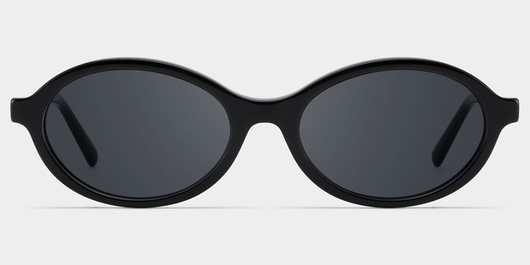 Everly Black Oval Sunglasses