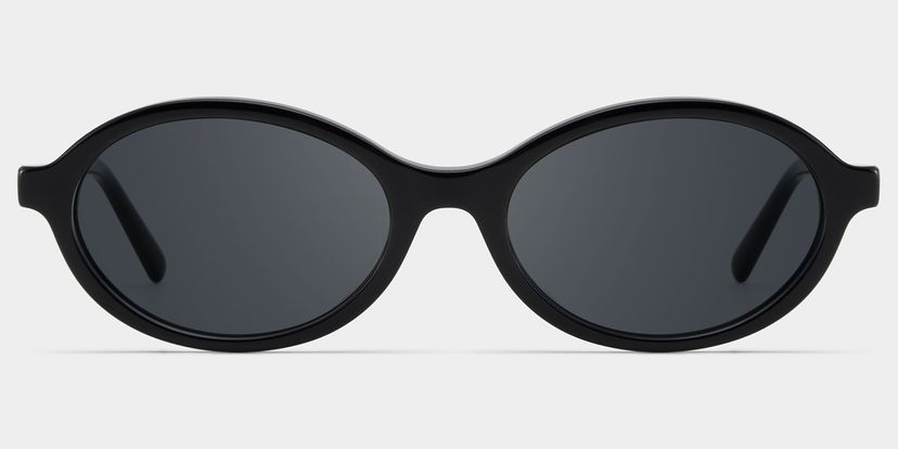 Everly Black Oval Sunglasses