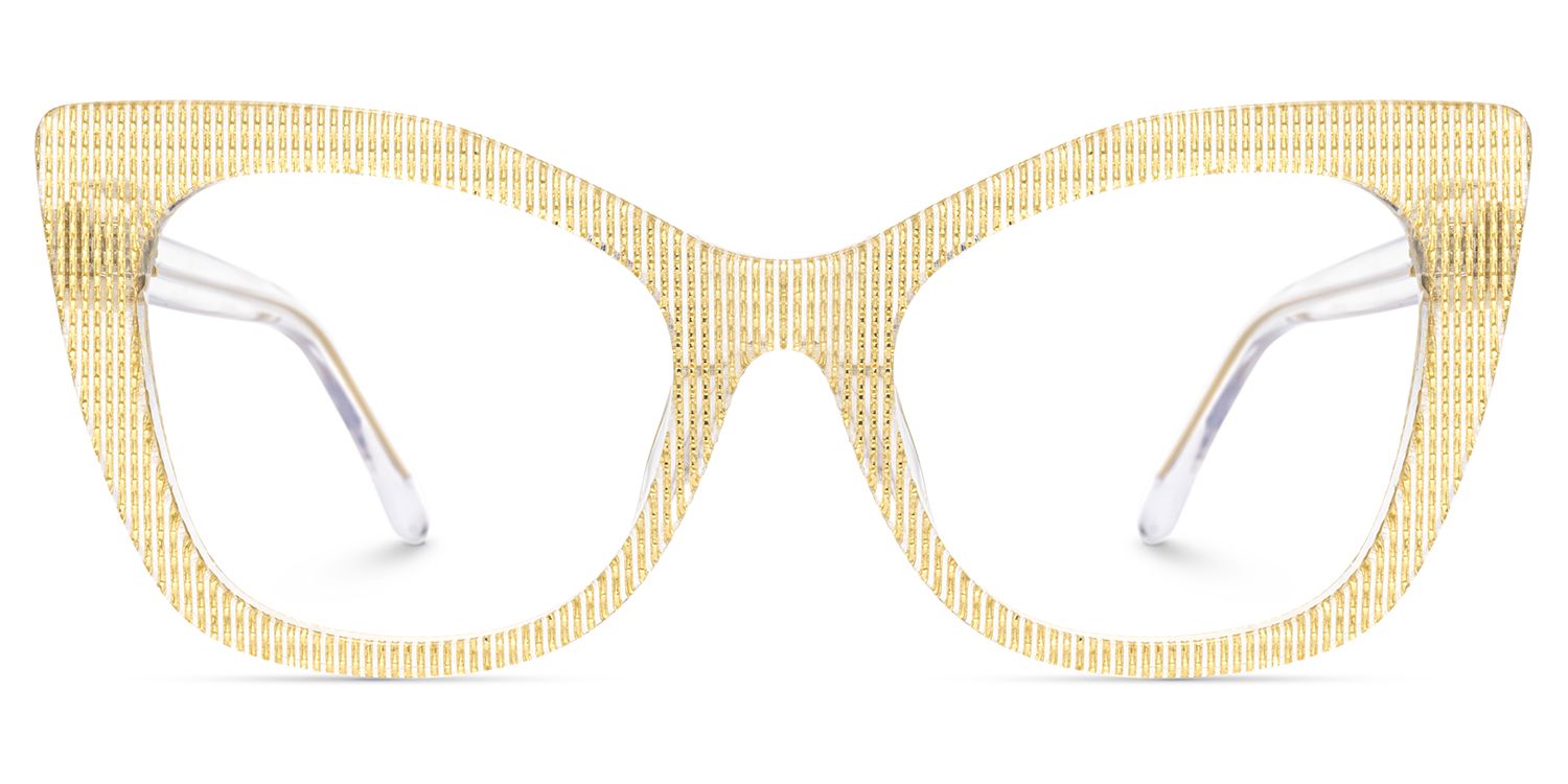 Yellow Gold Full rim Cateye Eyeglasses -Vela on Sale | Zeelool0