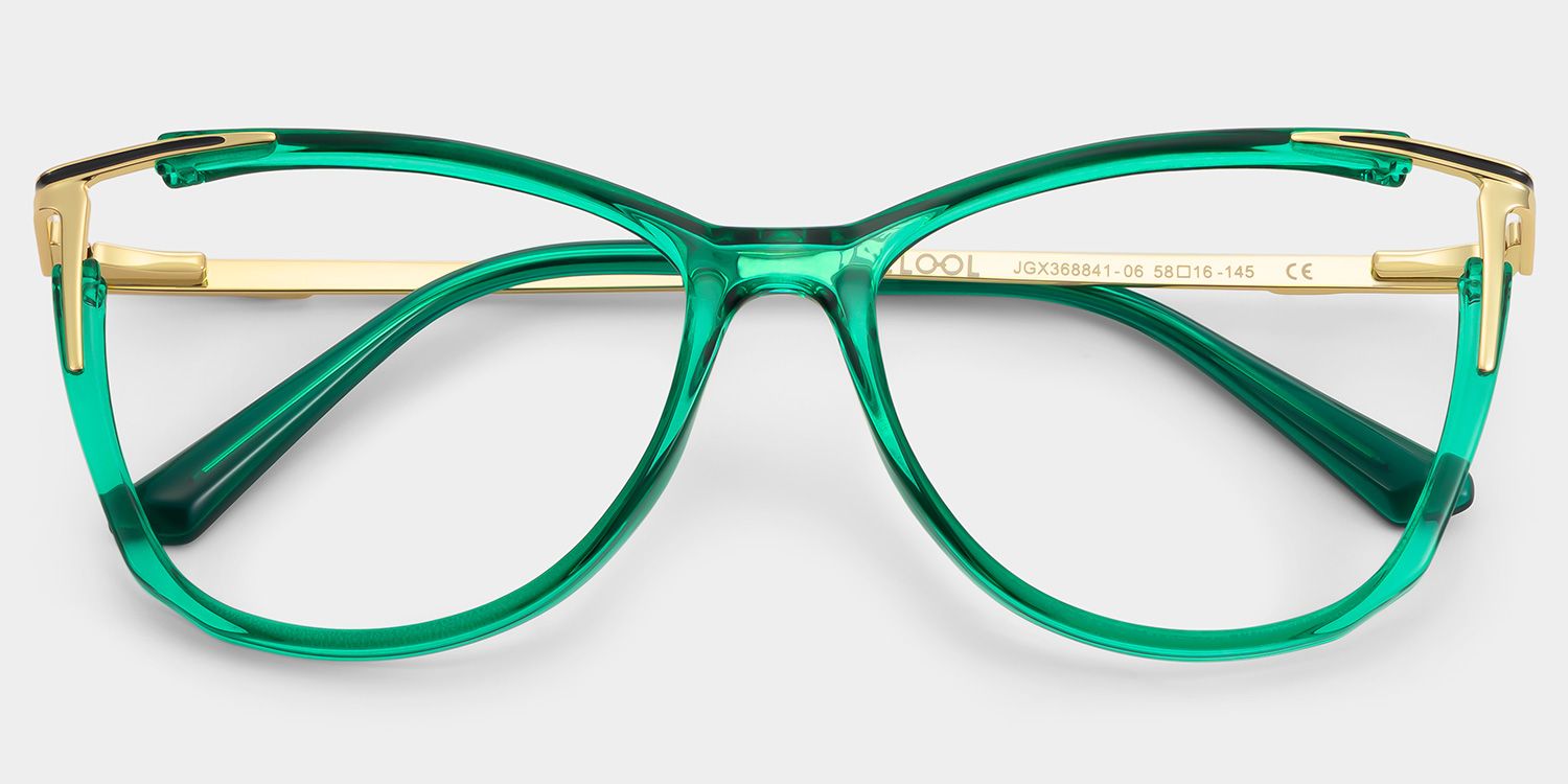Cateye Yomary Green Eyeglasses and Glasses Frames Deals1