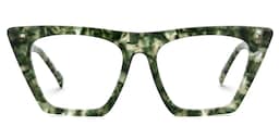 Cecile Cat Eye Green-Floral Glasses0