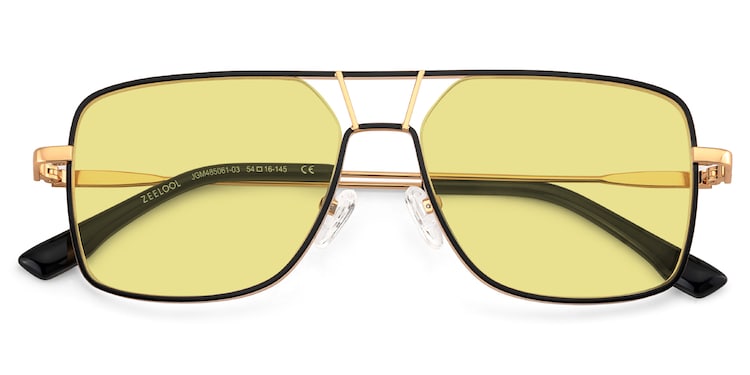 Bowdry Aviator Black Sunglasses