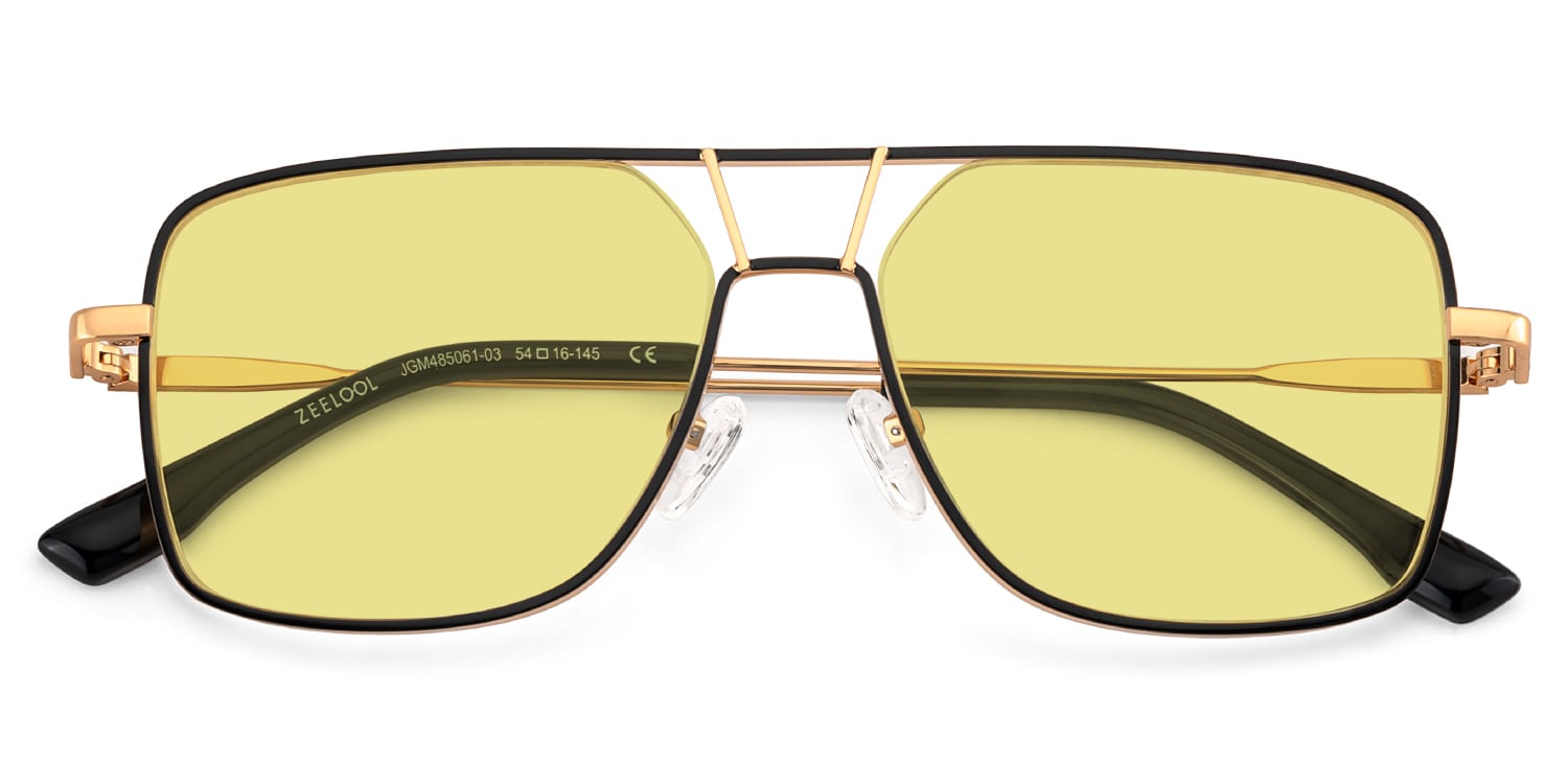 Bowdry Aviator Black Sunglasses