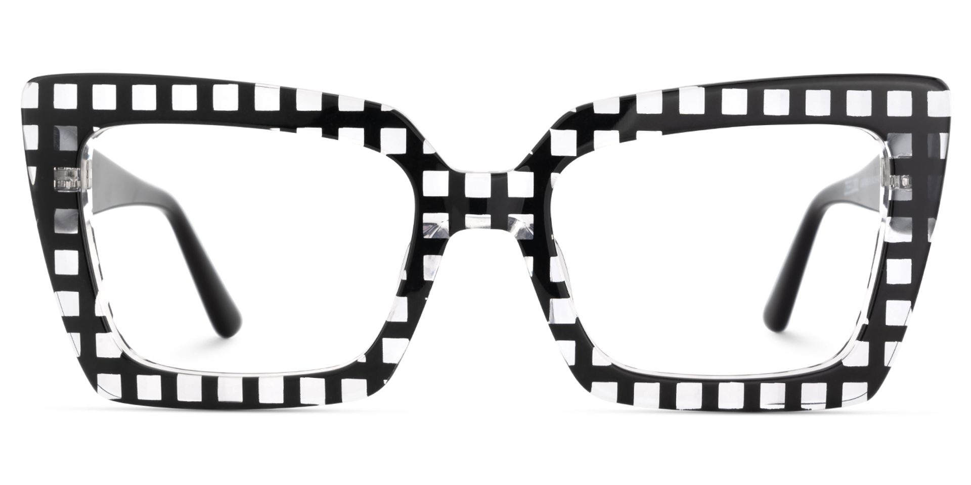 Tootie Eyeglasses in Butterfly Black Crystal Checkered Frame | Zeelool1