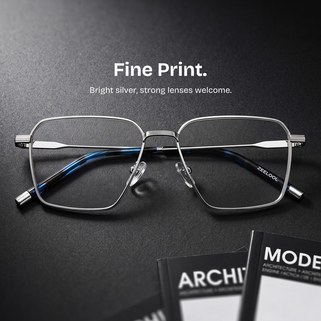 Ashley Square Silver Frames Glasses with Preppy Chic | ZEELOOL