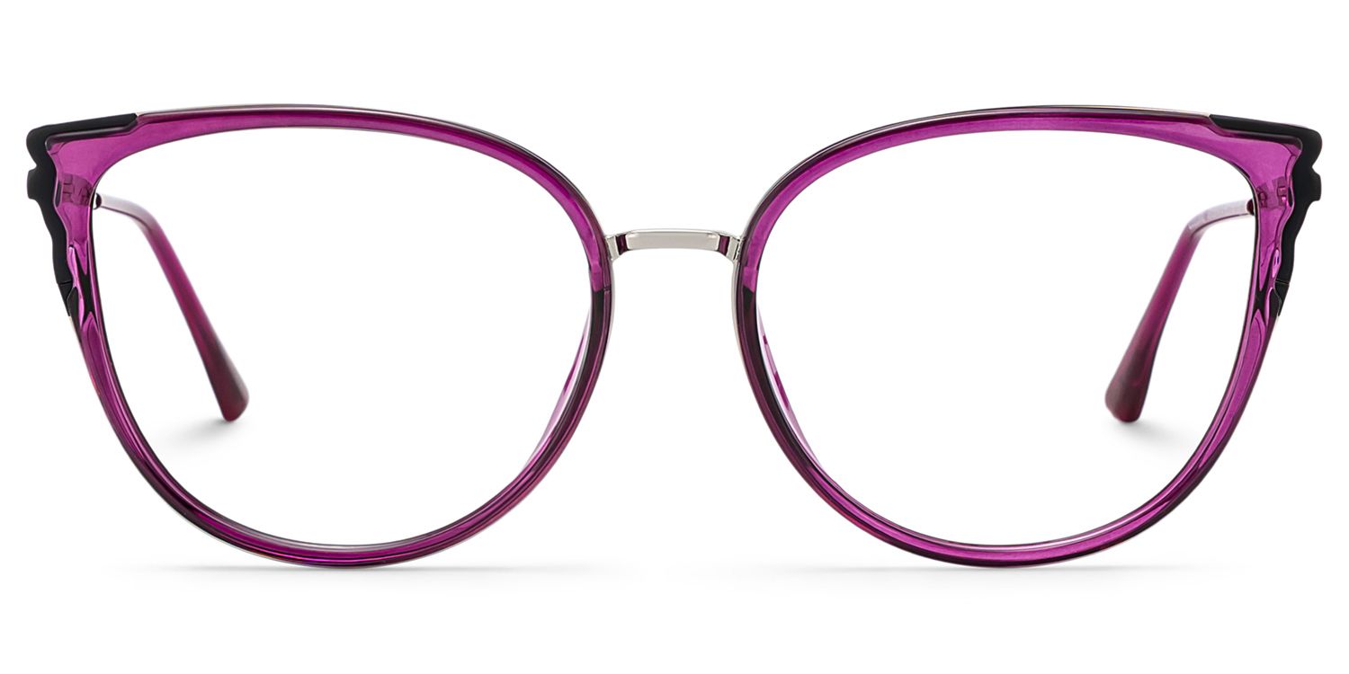 Estrada Cateye Purple Eyeglasses with Mixed Materials -Zeelool