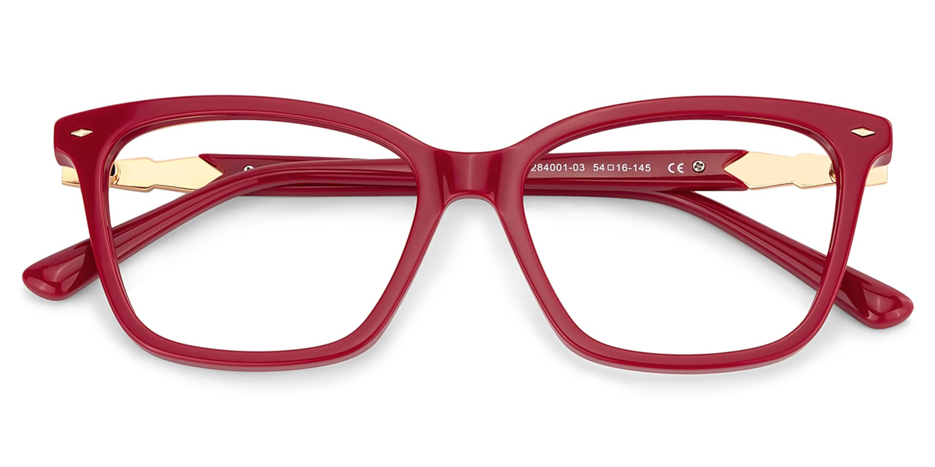 Theo Acetate Red Frame Glasses with Square Shape | Zeelool2