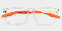 Active Rectangle Clear Orange Glasses2
