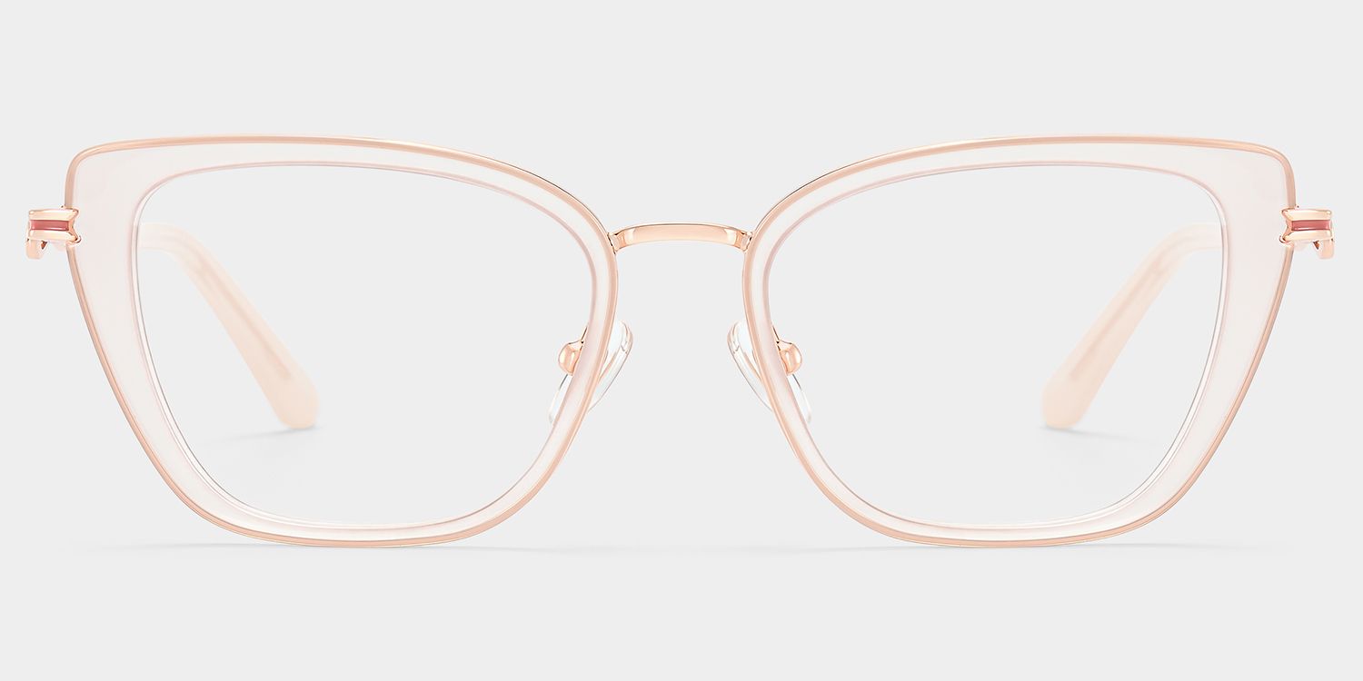Veronica Beige Cat-Eye Glasses | ZEELOOL1