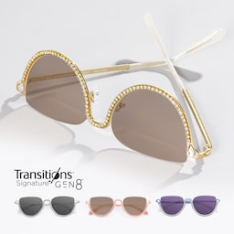 Sparkle Cateye Gold Glasses1