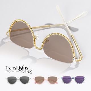 Sparkle Cateye Gold Glasses1