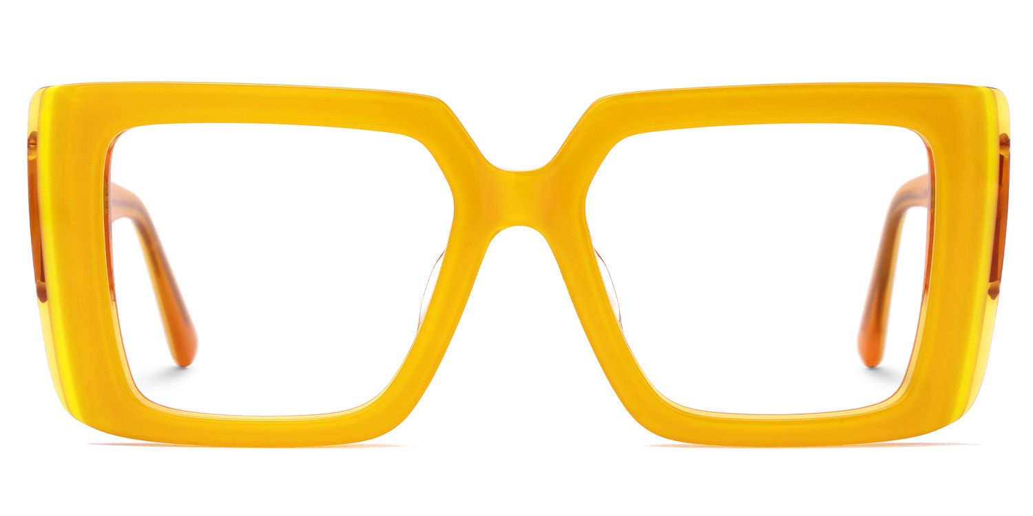 Parris Rectangle Mustard Yellow Glasses Frames0