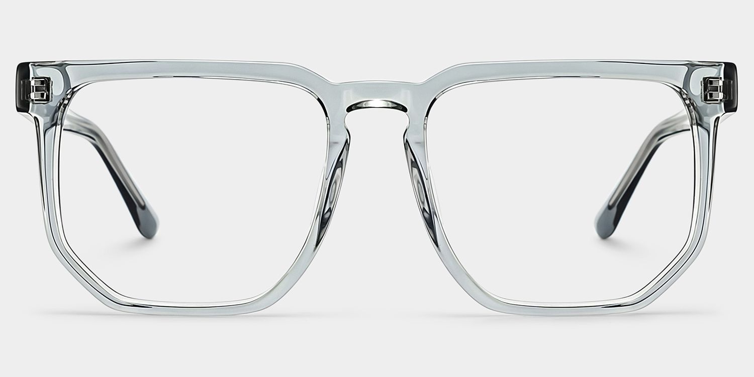Matherne Square Clear Gray Eyeglasses | Zeelool Optical0
