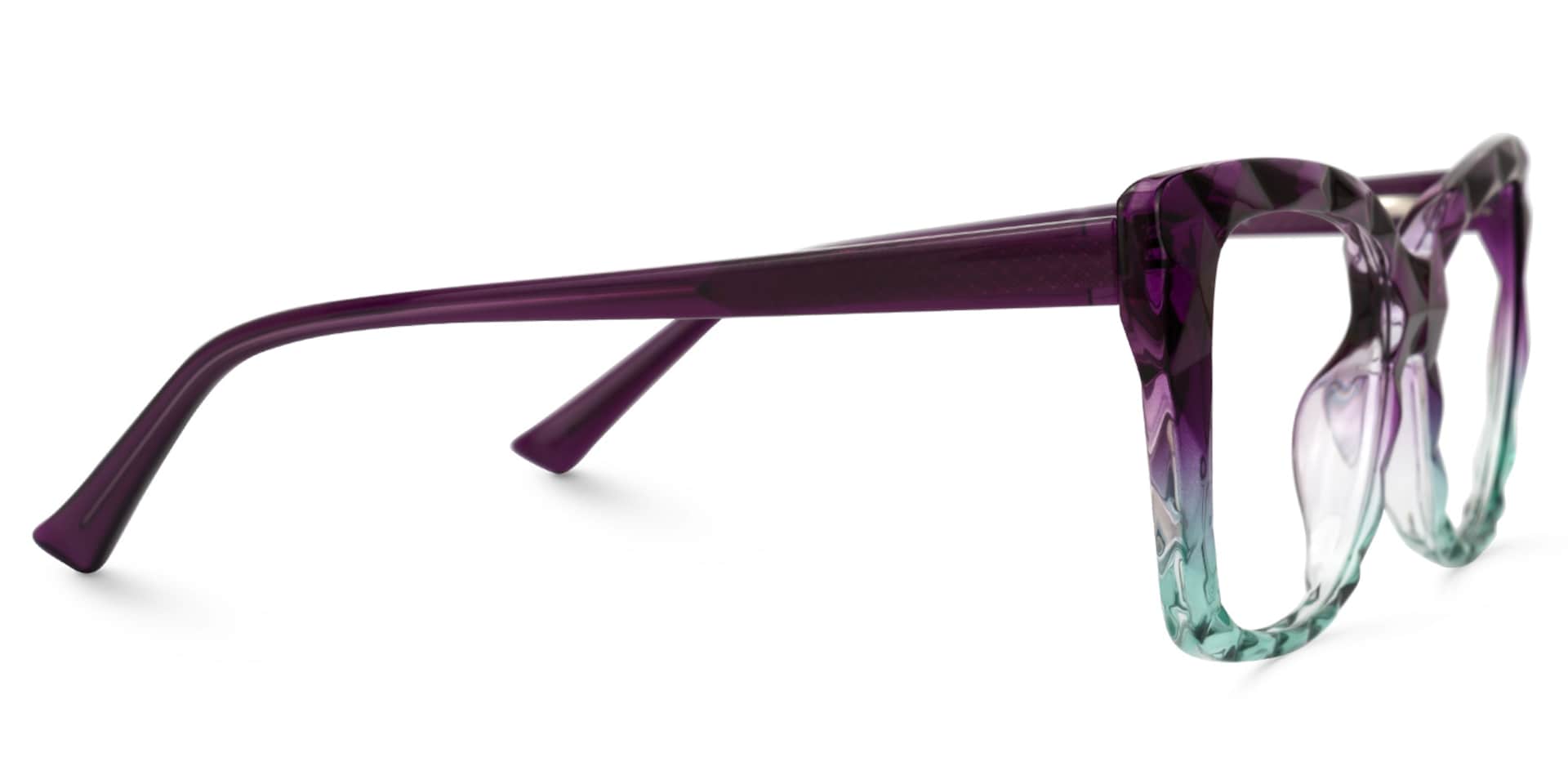 Edna Cateye Purple-Green Glasses2