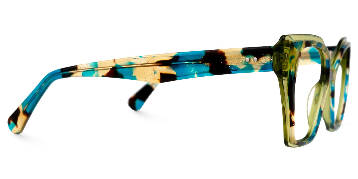 Smoaks Geometric Green Glasses