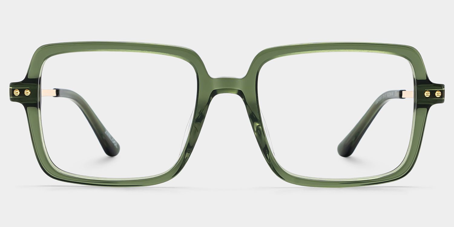Asher Green Rectangle Glasses | Slim Varsity Essential1