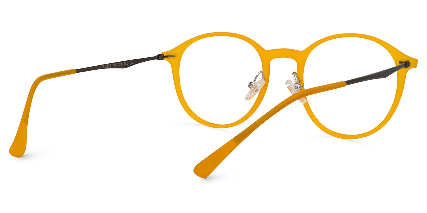 Dolores Round Yellow Glasses3