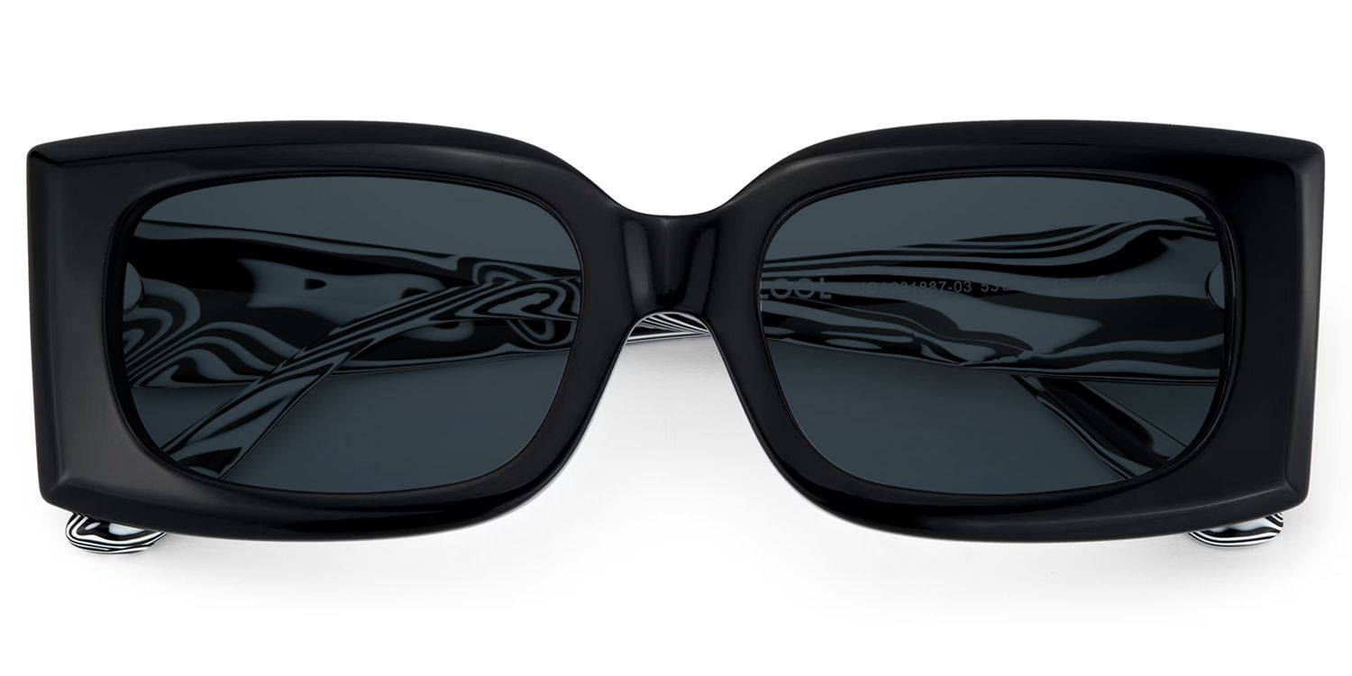 Orduno Rectangle Black Prescription Sunglasses | ZEELOOL1