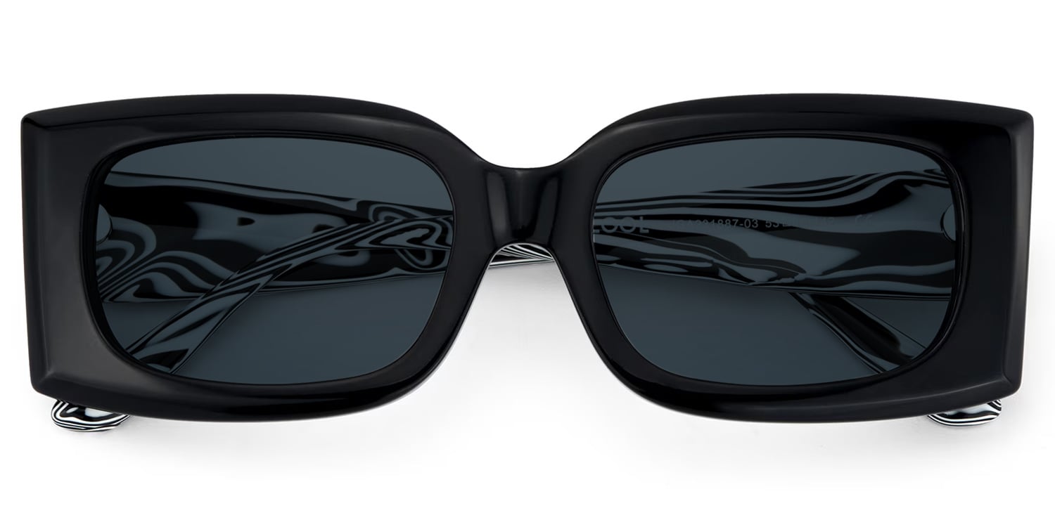 Orduno Rectangle Black Sunglasses