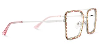 Diva Square Pink White Glasses4