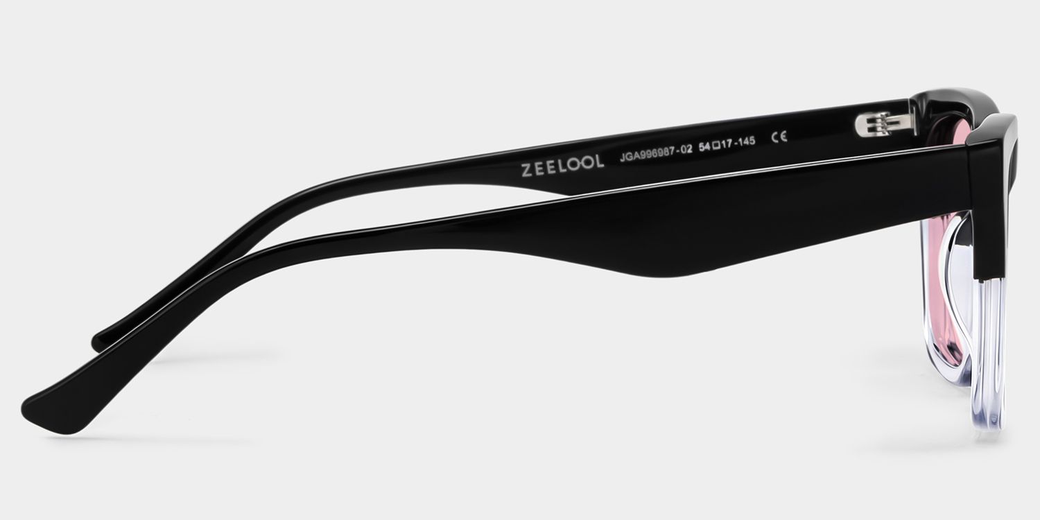 Brookins Rectangle Style Black Clear Frame Sunglasses | ZEELOOL3