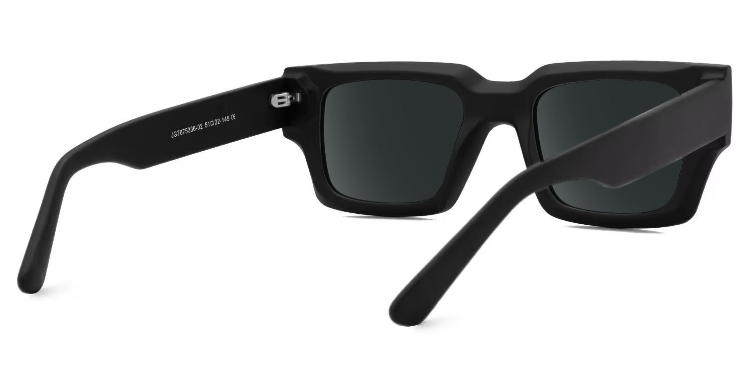 Black TR90 Rectangle Sunglasses- Garza3