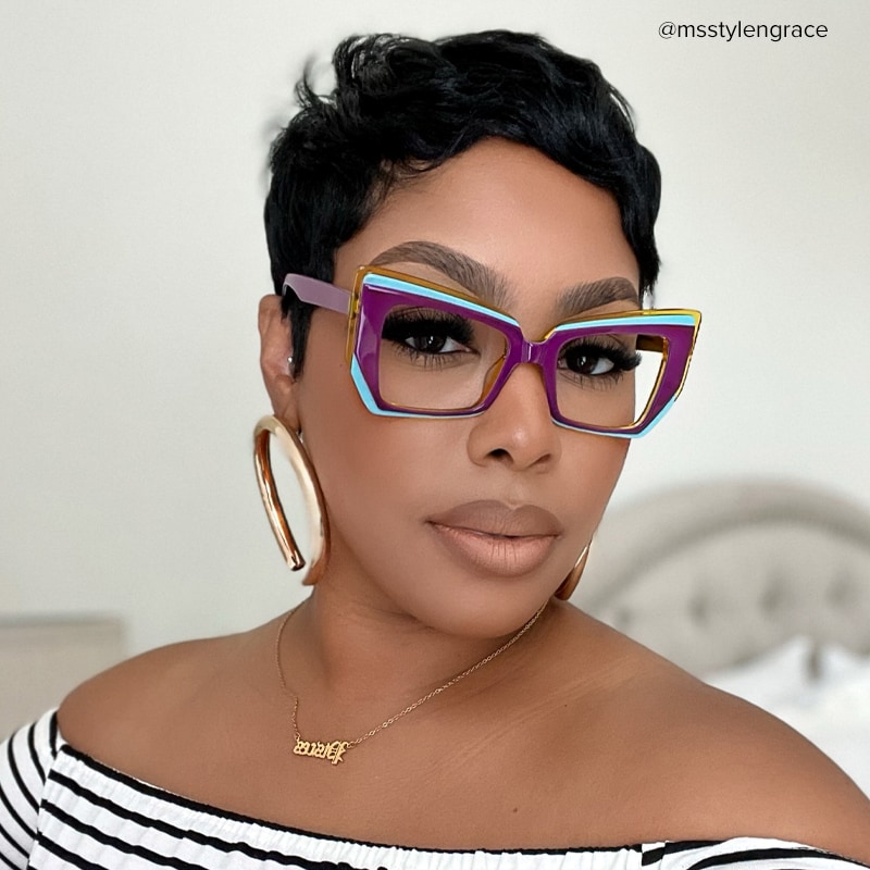 Verdejo Geometric Purple Glasses