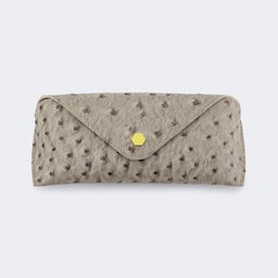 Ostrich Pattern Khaki Eyeglasses Bag1