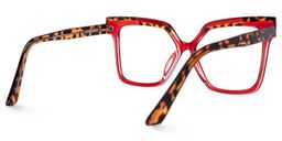 Eboney Square Red Glasses2