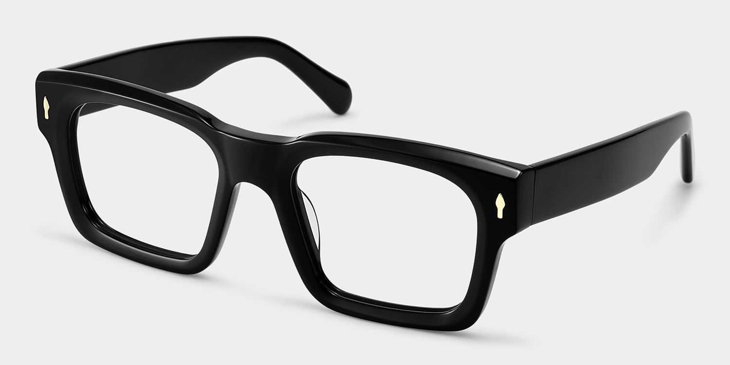 Rectangle Herman Black Frames Designer Glasses2