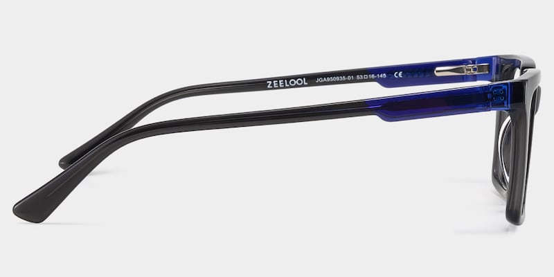 Rectangle Dark Gray Eyeglasses- Troy Acetate Frame Glasses4