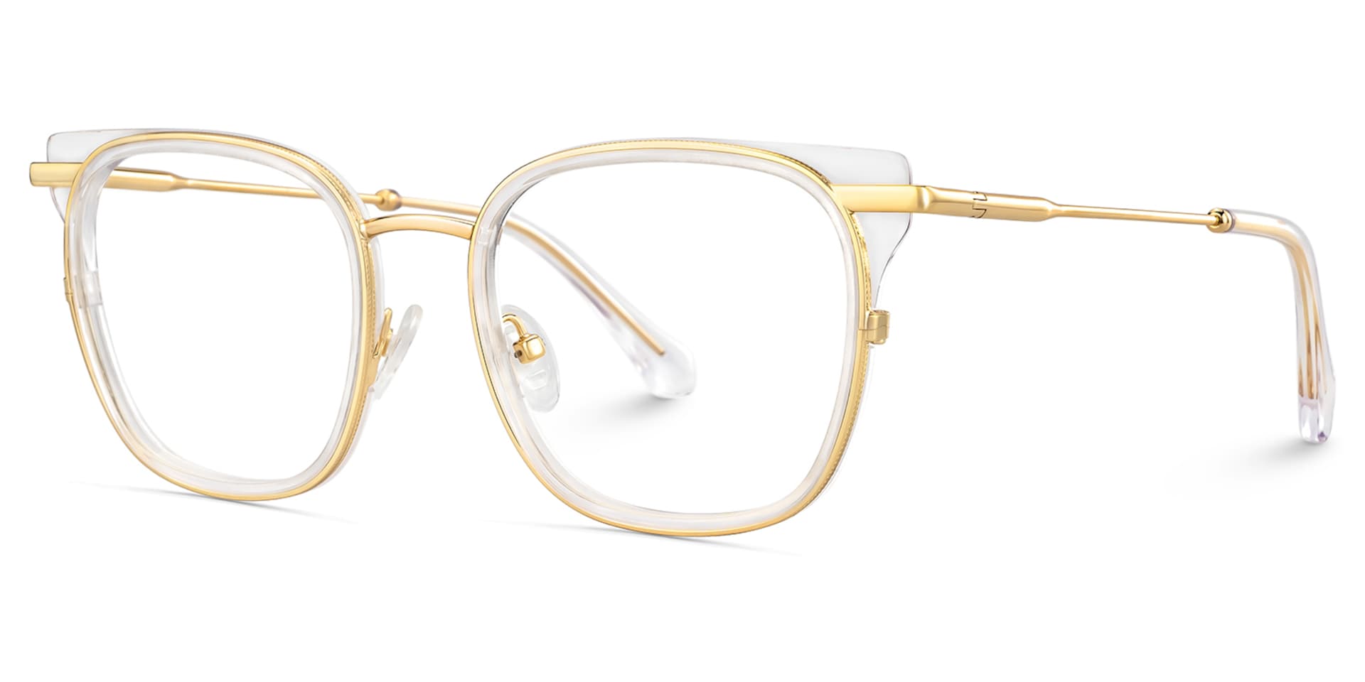 Cameron Eyeglasses in Square Crystal-gold Frame | Zeelool3