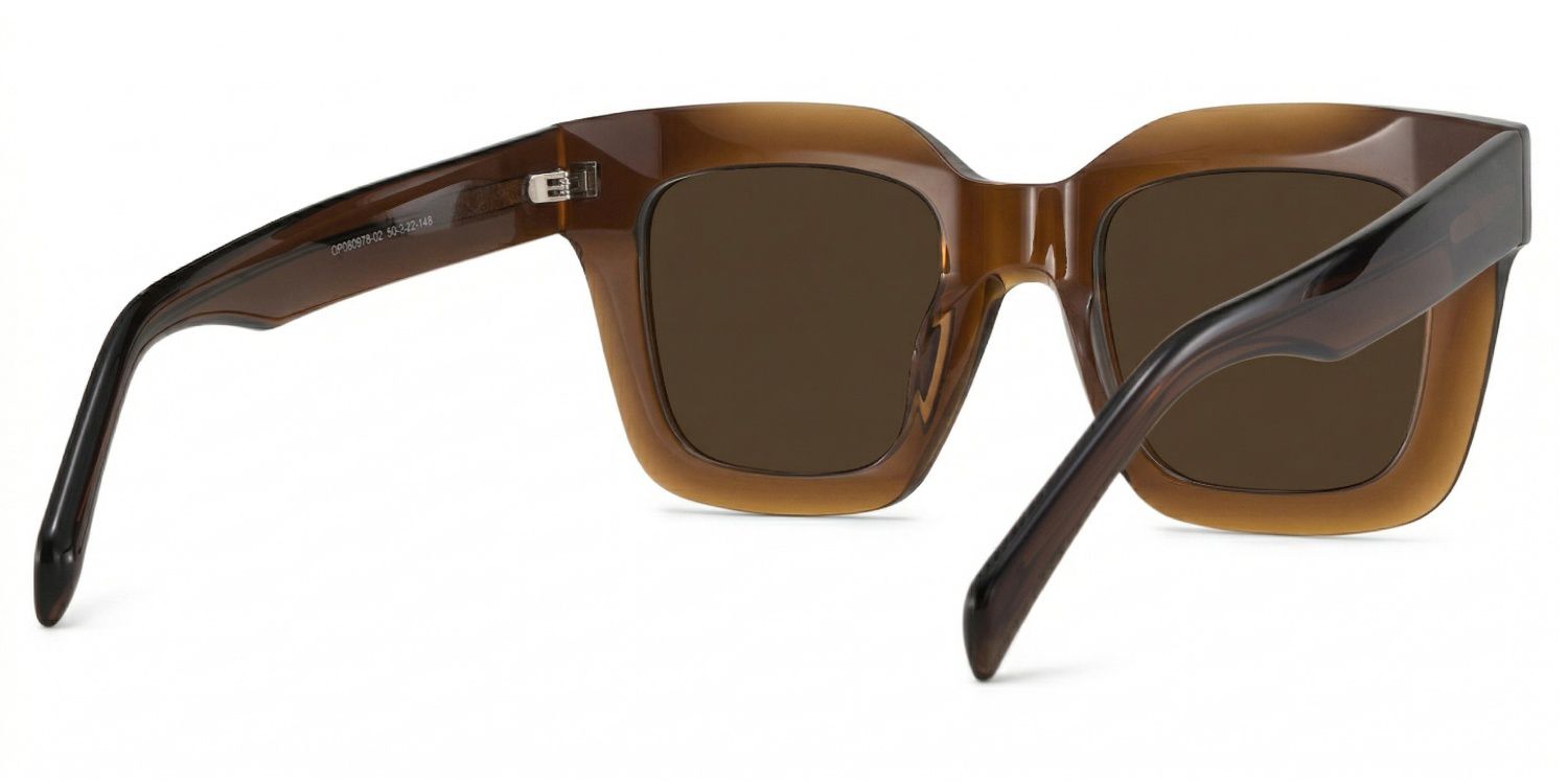 PERFECT NUMBER Turn スクエア ブラウン/アイボリー メガネ Trinity Tawny Square Sunglasses to Frame Your Face | ZEELOOL