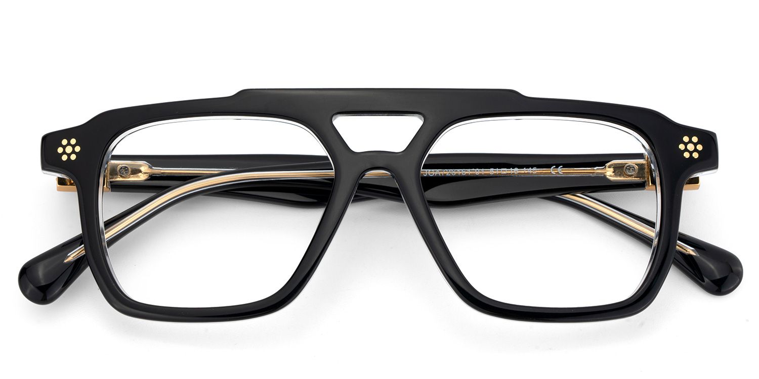 Mercurio Eyeglasses in Aviator Black Frame | Zeelool2