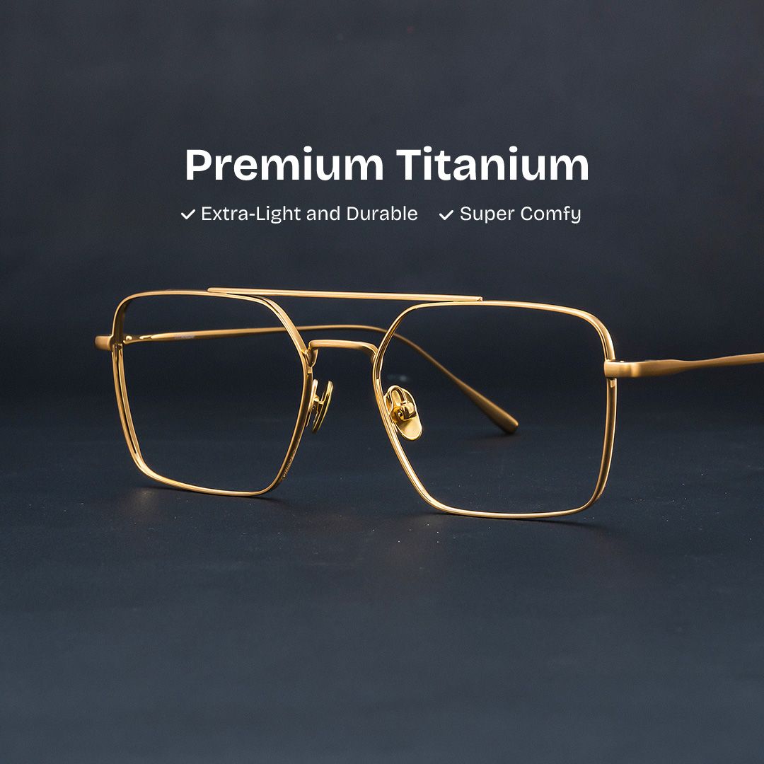 Jensen Eyeglasses in Aviator Gold Frame | Zeelool0