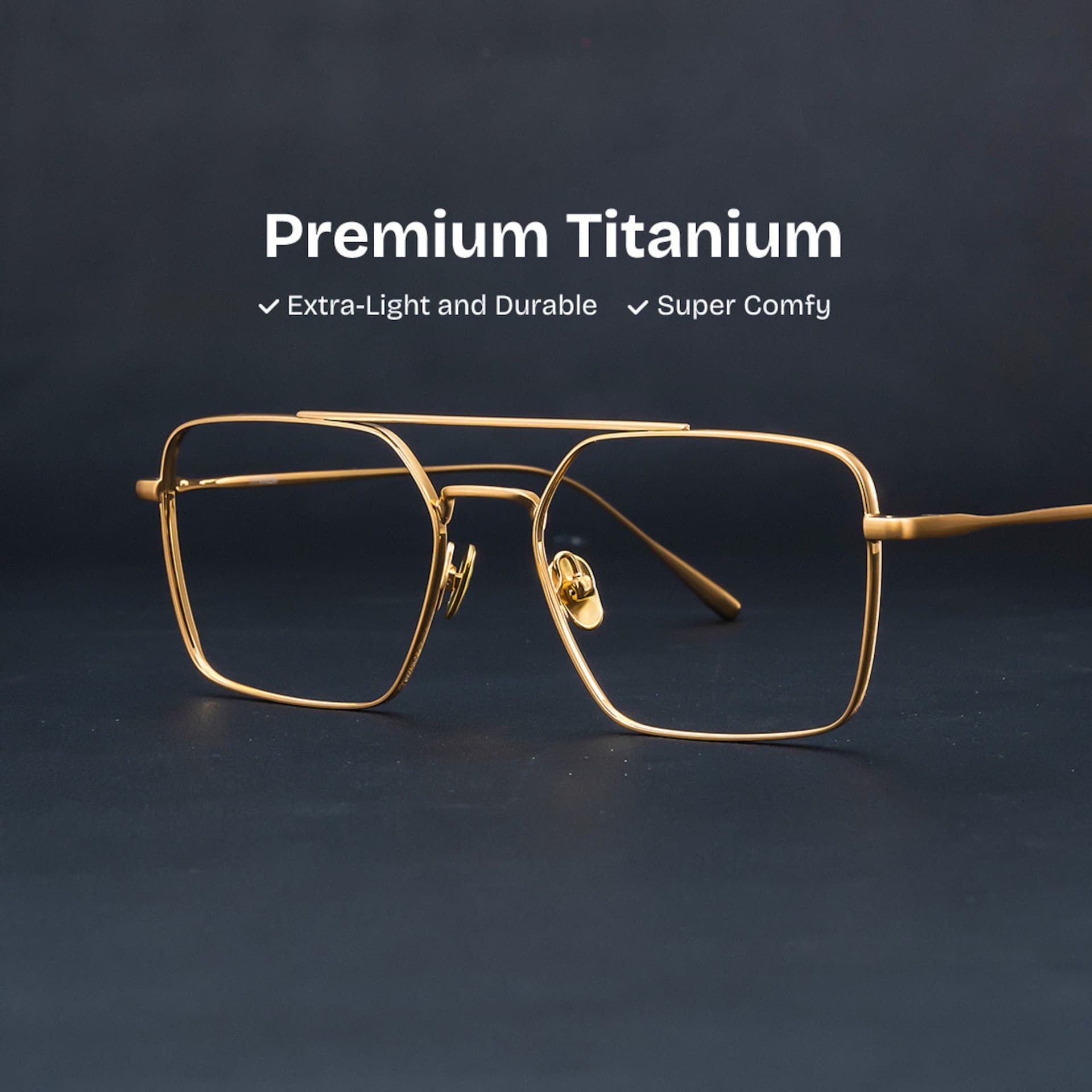 Jensen Eyeglasses in Aviator Gold Frame | Zeelool0