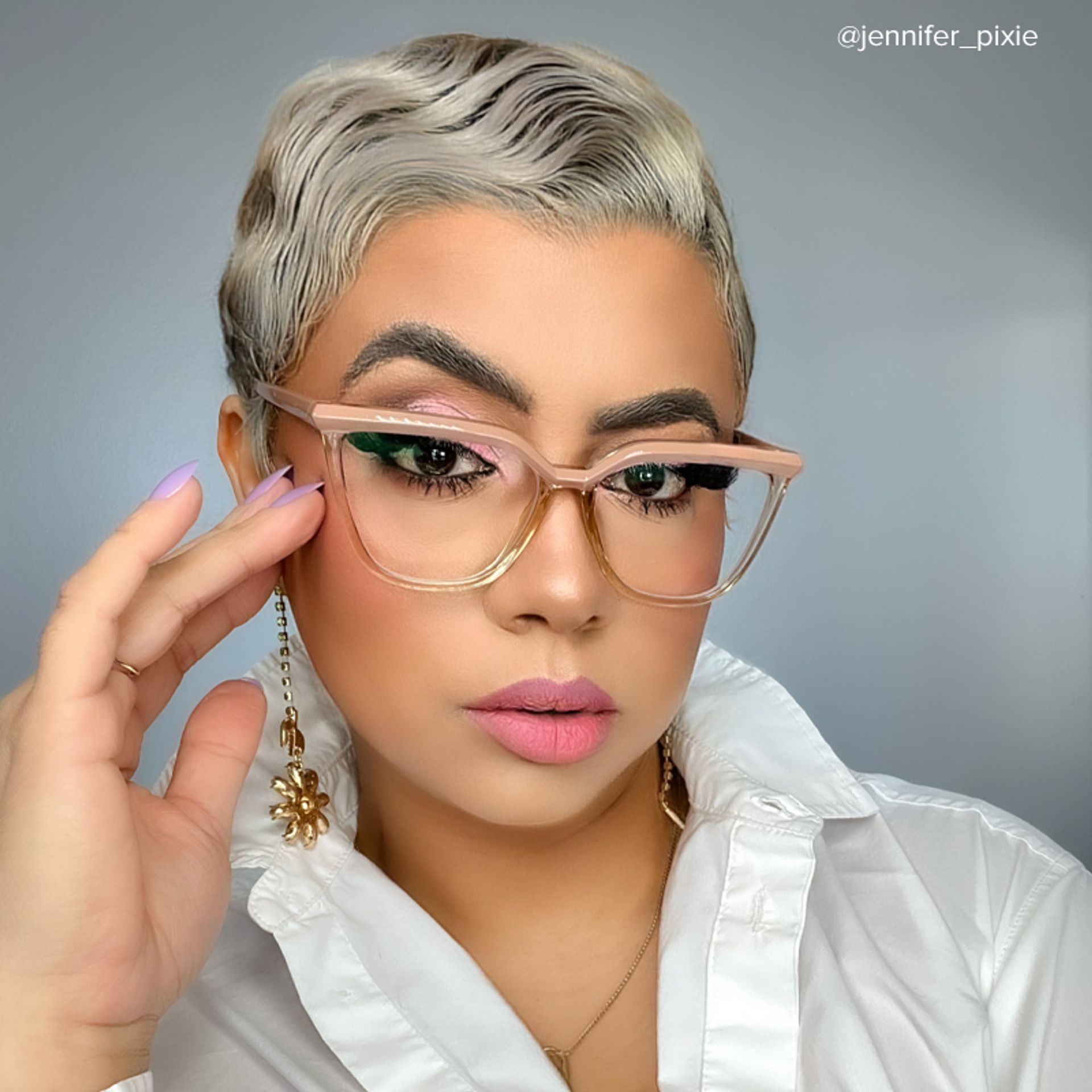 Tonka Butterfly Champagne Frame Glasses | Zeelool Optical5