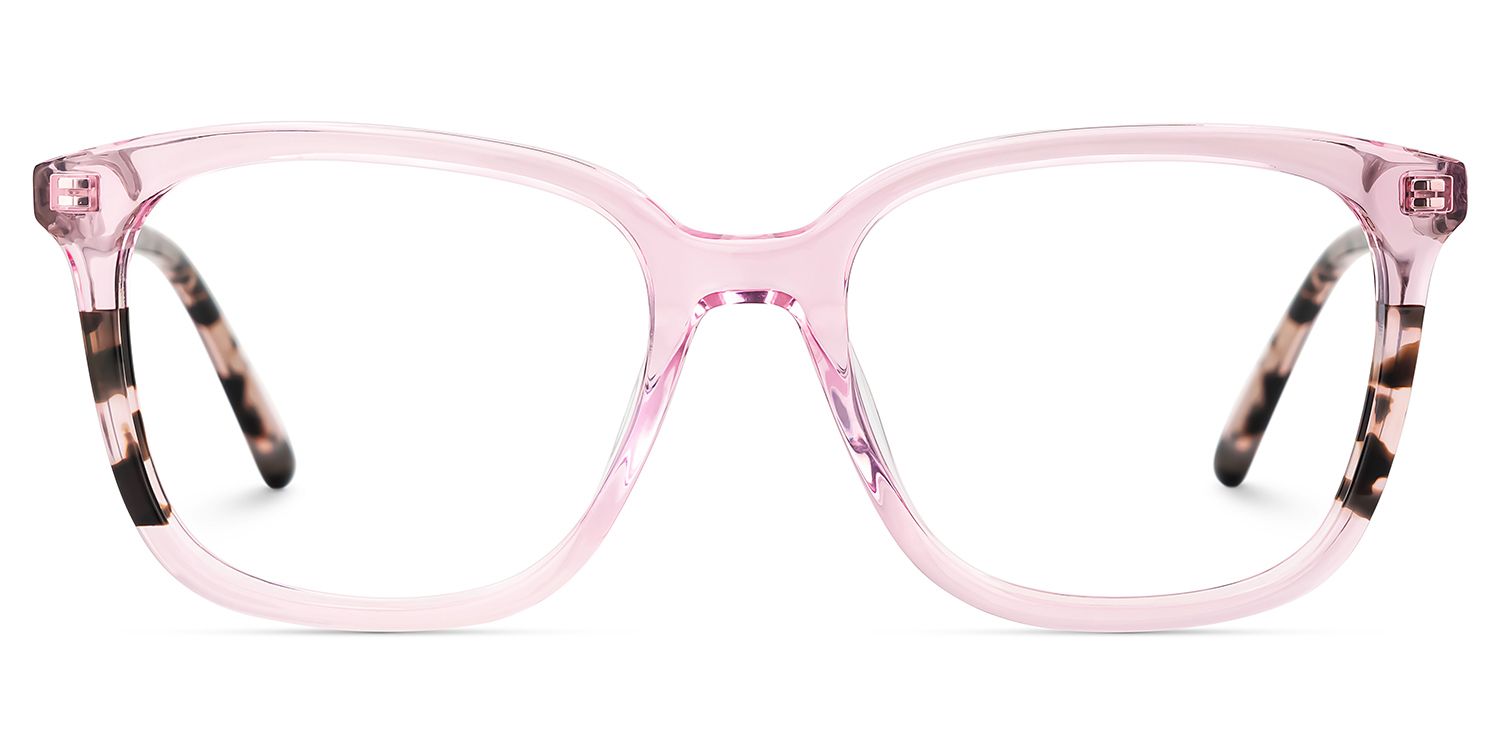 Finnley Acetate Pink Frame Glasses with Square Shape | Zeelool1