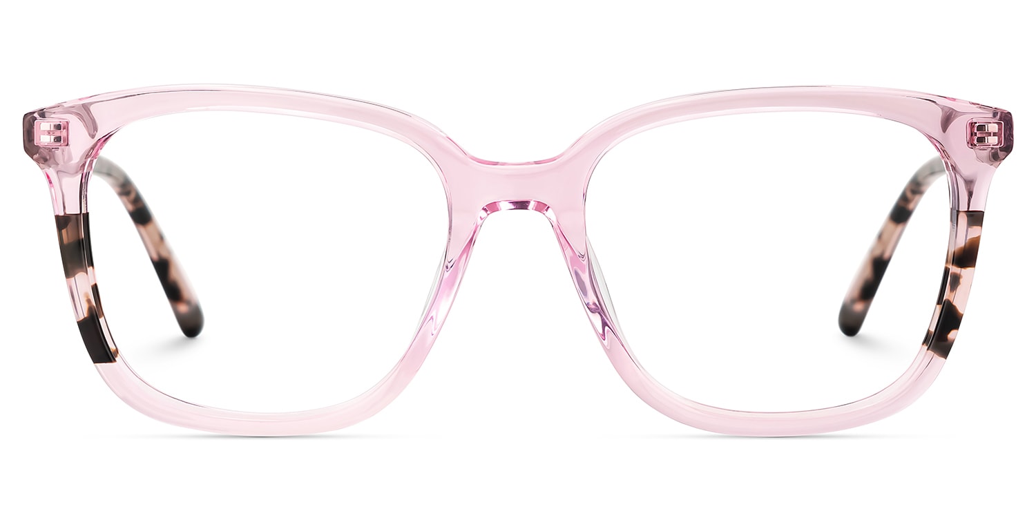 Finnley Acetate Pink Frame Glasses with Square Shape | Zeelool1